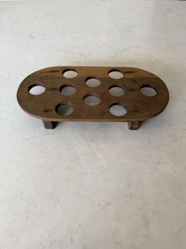 Early 20th Century Treen Oval Egg Rack for Ten Eggs