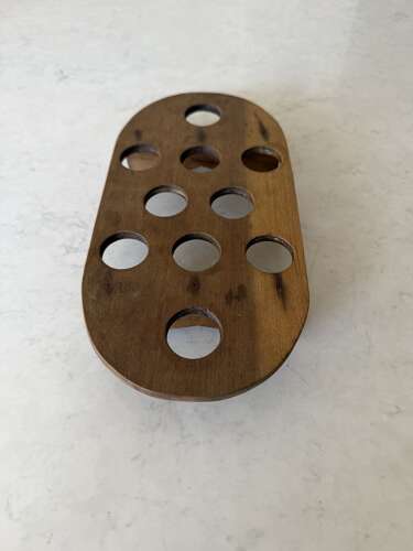 Early 20th Century Treen Oval Egg Rack for Ten Eggs