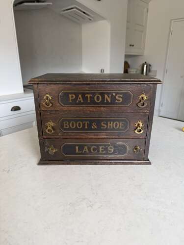 Edwardian Shop’s Advertising Drawers for Patons Boot & Shoe Laces