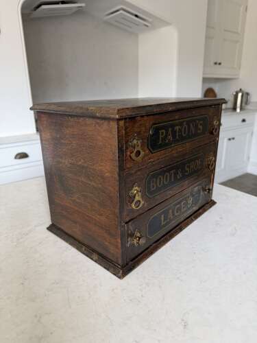 Edwardian Shop’s Advertising Drawers for Patons Boot & Shoe Laces