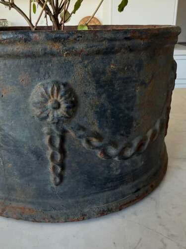 Georgian Cast Iron Jardiniere - Wonderful Original Paint - Very Heavy