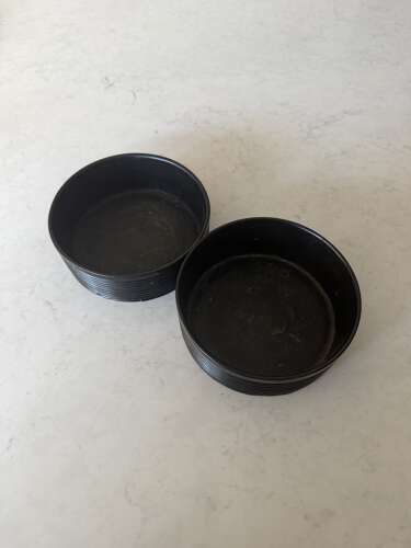 Georgian Matched Pair of Black Papier Mache Bottle Coasters