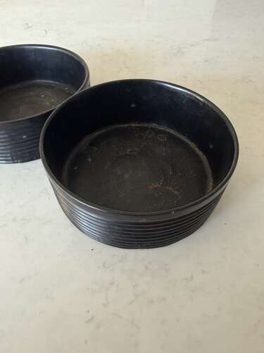 Georgian Matched Pair of Black Papier Mache Bottle Coasters