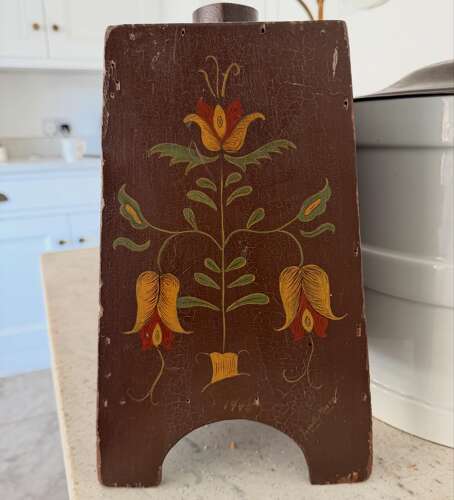 C1930s Painted Pine Shoe Shine Box - Fantastic Original Paint
