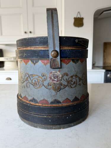 Victorian Coopered Pine Flour Barrel - Exceptional Original Paint