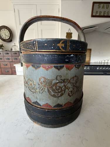 Victorian Coopered Pine Flour Barrel - Exceptional Original Paint