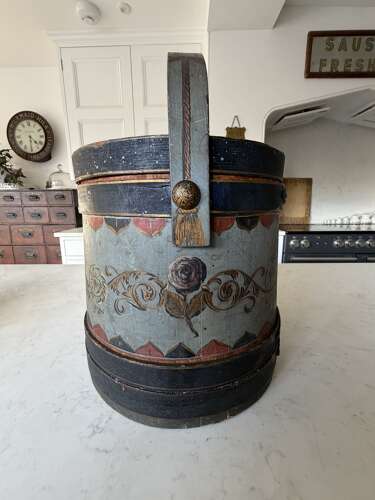 Victorian Coopered Pine Flour Barrel - Exceptional Original Paint