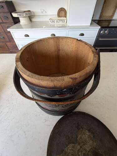 Victorian Coopered Pine Flour Barrel - Exceptional Original Paint