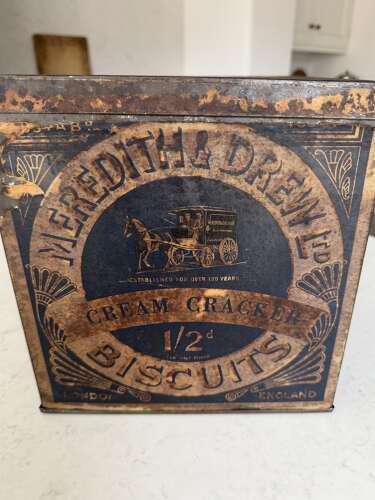 Early 20thC Grocer’s Shop Advertising Tin - Meredith & Drew Cream Crackers